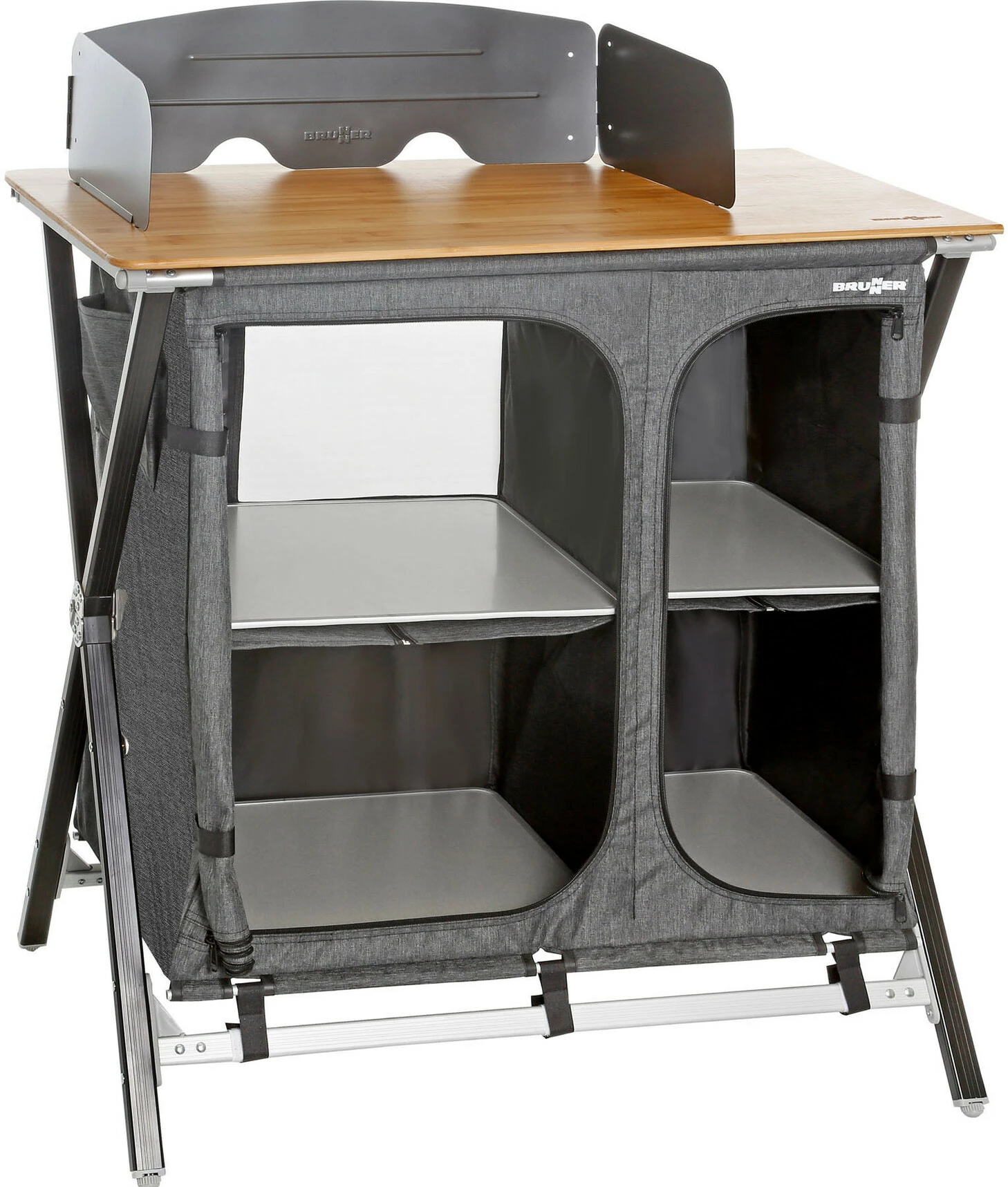 Brunner Mercury Cross Square Cooker HWT Keuken Kabinet, Grijs 3 Brunner Mercury Cross Square Cooker HWT Keuken Kabinet, Grijs