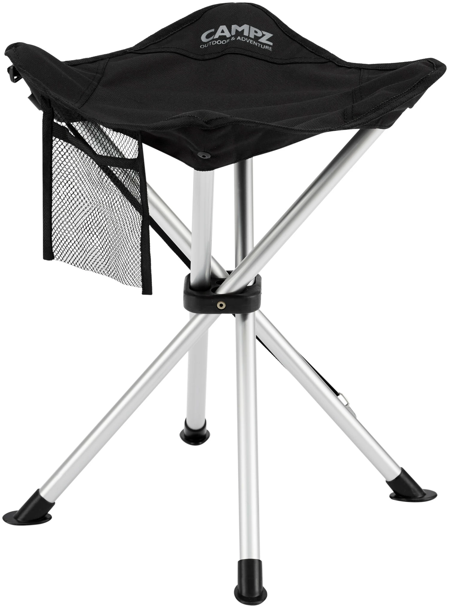 CAMPZ Aluminium 4 Poten Vouwkruk, Zwart/grijs 3 CAMPZ Aluminium 4 Poten Vouwkruk, Zwart/grijs