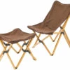 CAMPZ Bamboe Vouwstoel Set Met Overtrek En Voetensteun, Bruin -Nordisk Winkel campz bamboo folding chair set with cover and footrest brown brown 1