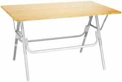 CAMPZ Bamboe Tafel 100x60x58cm, Bruin/grijs