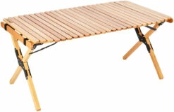 CAMPZ Beukenhouten Uitrolbare Tafel 100x60x45cm, Bruin