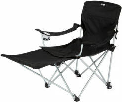 CAMPZ Lounger Vouwstoel Met Afneembare Voetsteun, Zwart