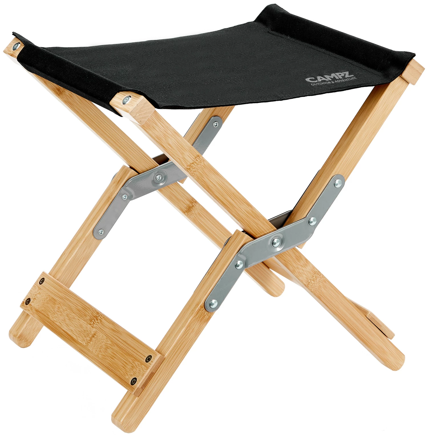 CAMPZ Opvouwbare Kruk Bamboe, Zwart/bruin 3 CAMPZ Opvouwbare Kruk Bamboe, Zwart/bruin