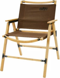 CAMPZ Nagano Chair Bamboo Compact High, Bruin/beige
