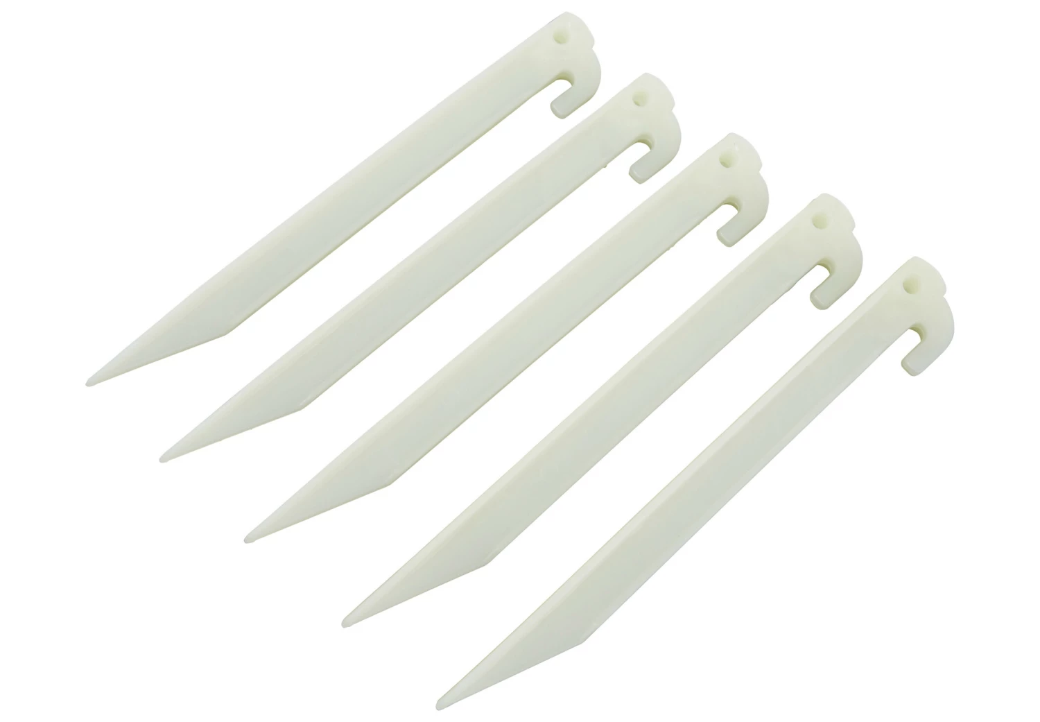 CAMPZ Tentharing 22cm Fosforescerend Plastic, Wit 3 CAMPZ Tentharing 22cm Fosforescerend Plastic, Wit
