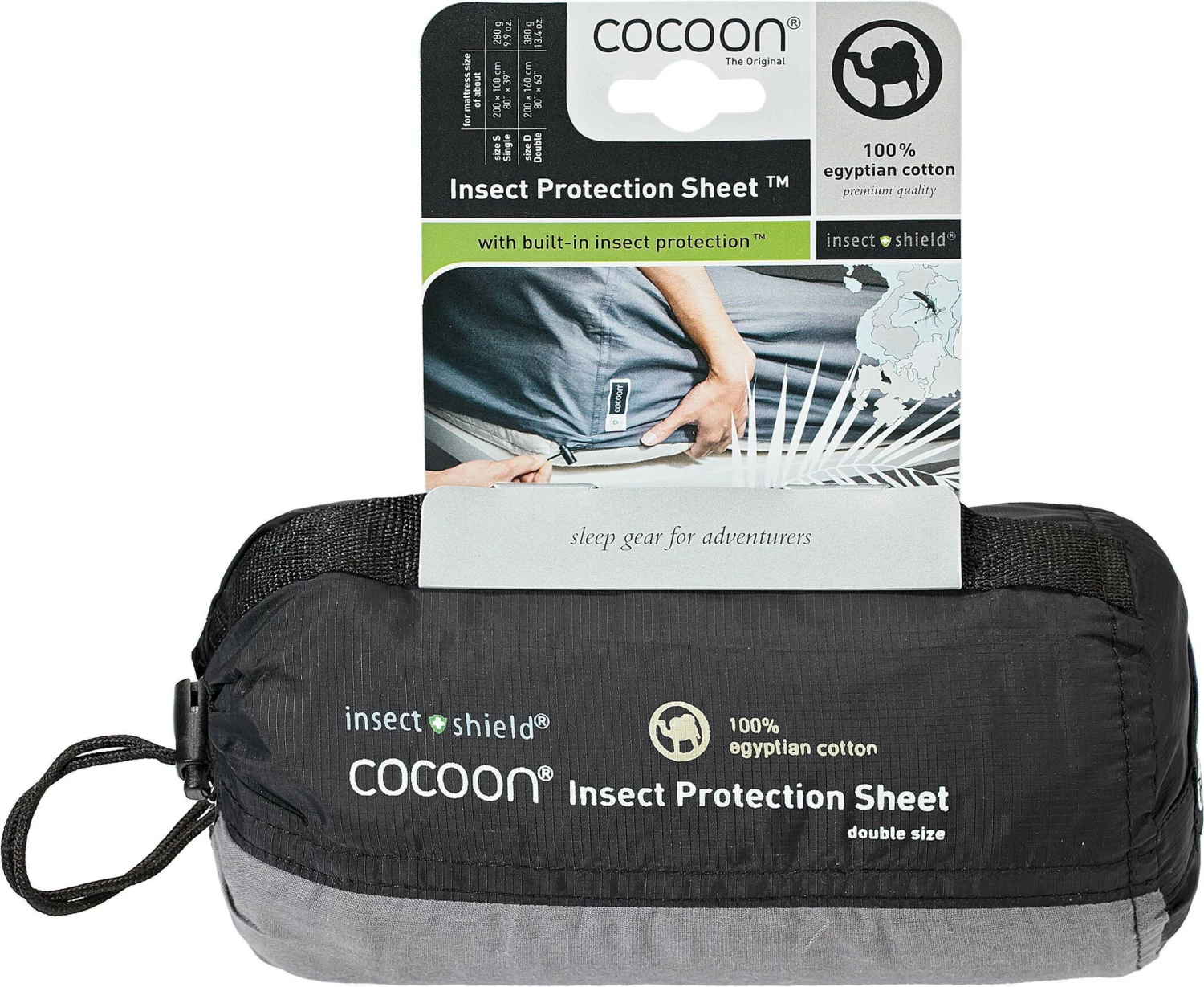 Cocoon Insect Protection Sheet Dubbel, Grijs 3 Cocoon Insect Protection Sheet Dubbel, Grijs