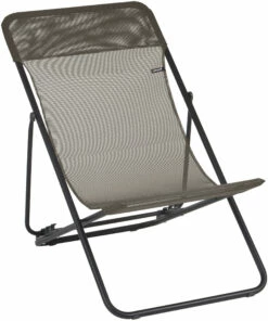 Lafuma Mobilier Maxi Transat Klapstoel Met Cannage Phifertex, Grijs