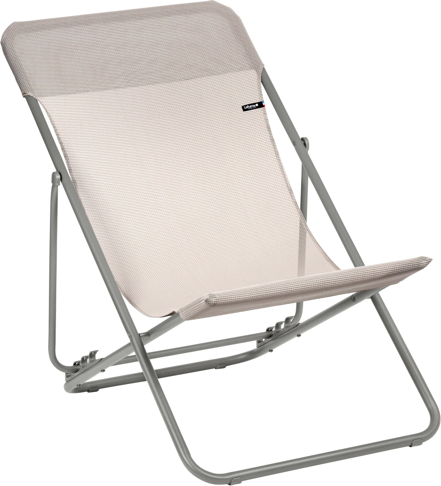 Lafuma Mobilier Maxi Transat Klapstoel Met Cannage Phifertex, Roze/grijs 3 Lafuma Mobilier Maxi Transat Klapstoel Met Cannage Phifertex, Roze/grijs