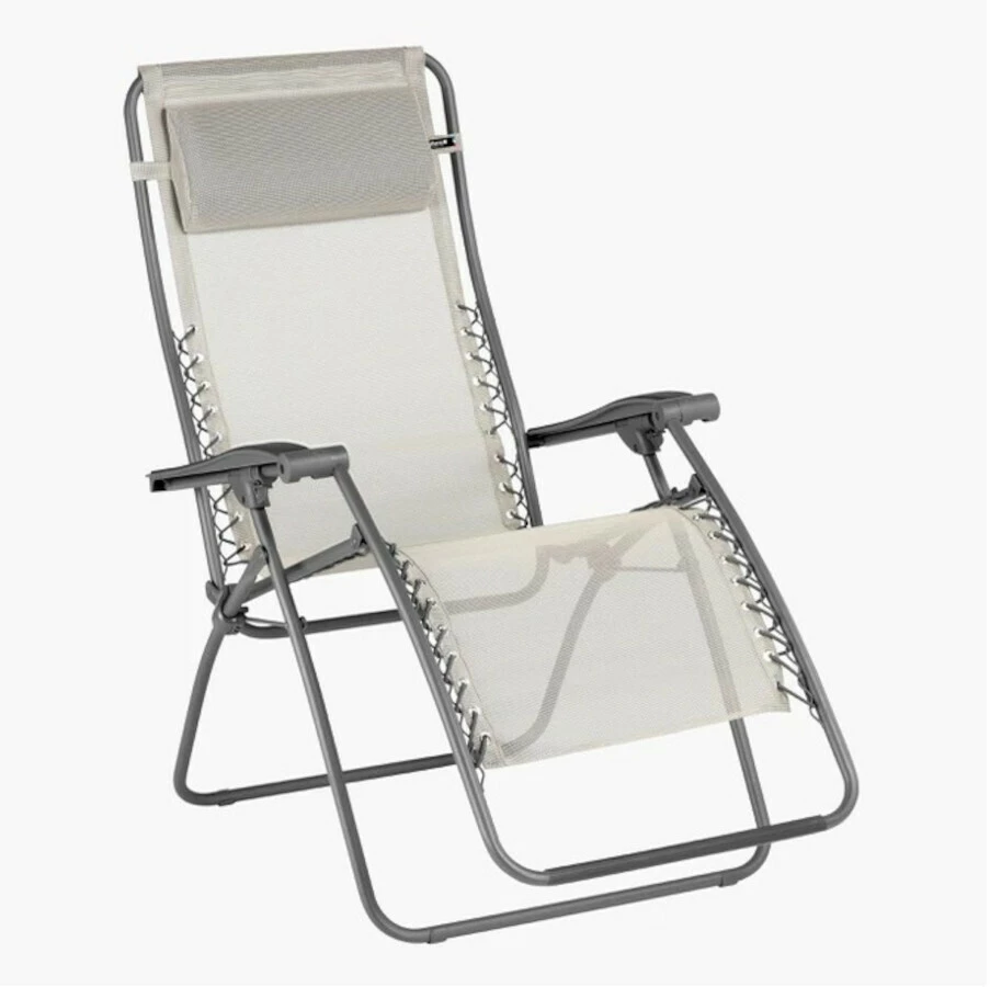 Lafuma Mobilier RSXA Relax Stoel Met Cannage Phifertex, Beige/grijs 3 Lafuma Mobilier RSXA Relax Stoel Met Cannage Phifertex, Beige/grijs