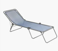 Lafuma Mobilier Siesta L Lounger Batyline With Cannage Phifertex, Blauw/grijs