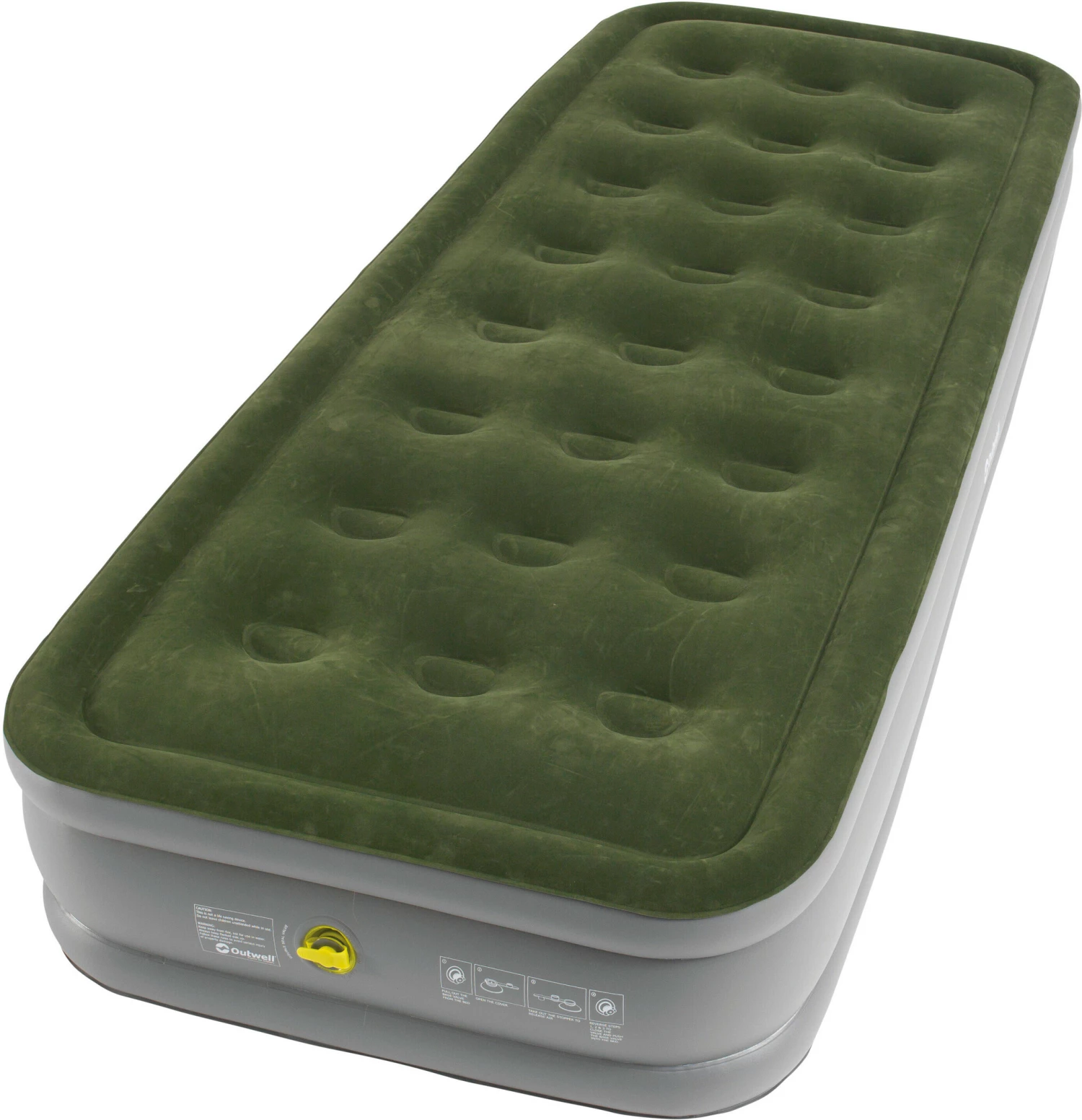 Outwell Excellent Air Bed Single, Groen/grijs 3 Outwell Excellent Air Bed Single, Groen/grijs
