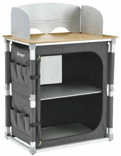 Outwell Padres Keukentafel Met Bamboe Tafelblad, Zwart/bruin