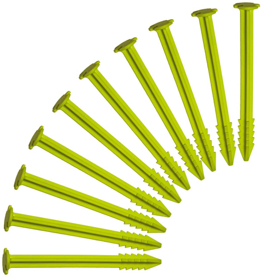 SwissPiranha GS150 Tent Pegs 10-Pieces With Säckli Bag, Groen 3 SwissPiranha GS150 Tent Pegs 10-Pieces With Säckli Bag, Groen
